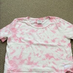 PINK tie dye crop shirt